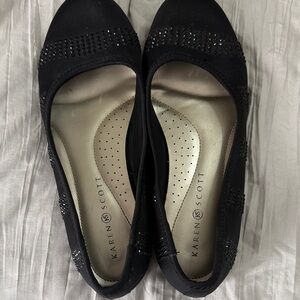 Karen Scott Black Studded Flats